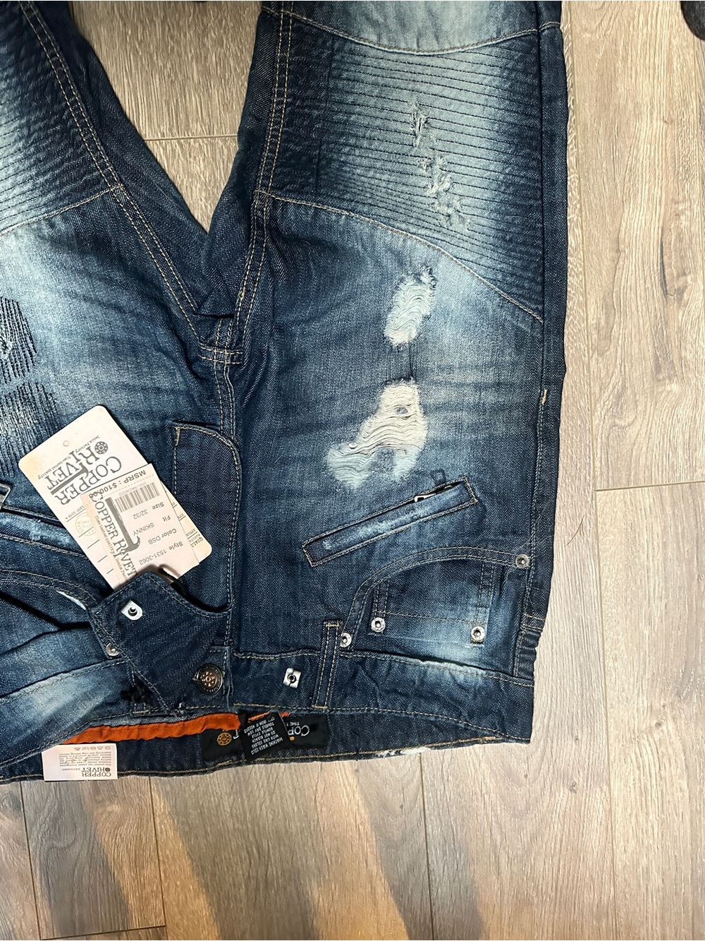 Copper Rivet Skinny Jeans Men’s 32x32 Dark Wash Denim NWT Style 1531-3062 - Picture 3 of 10